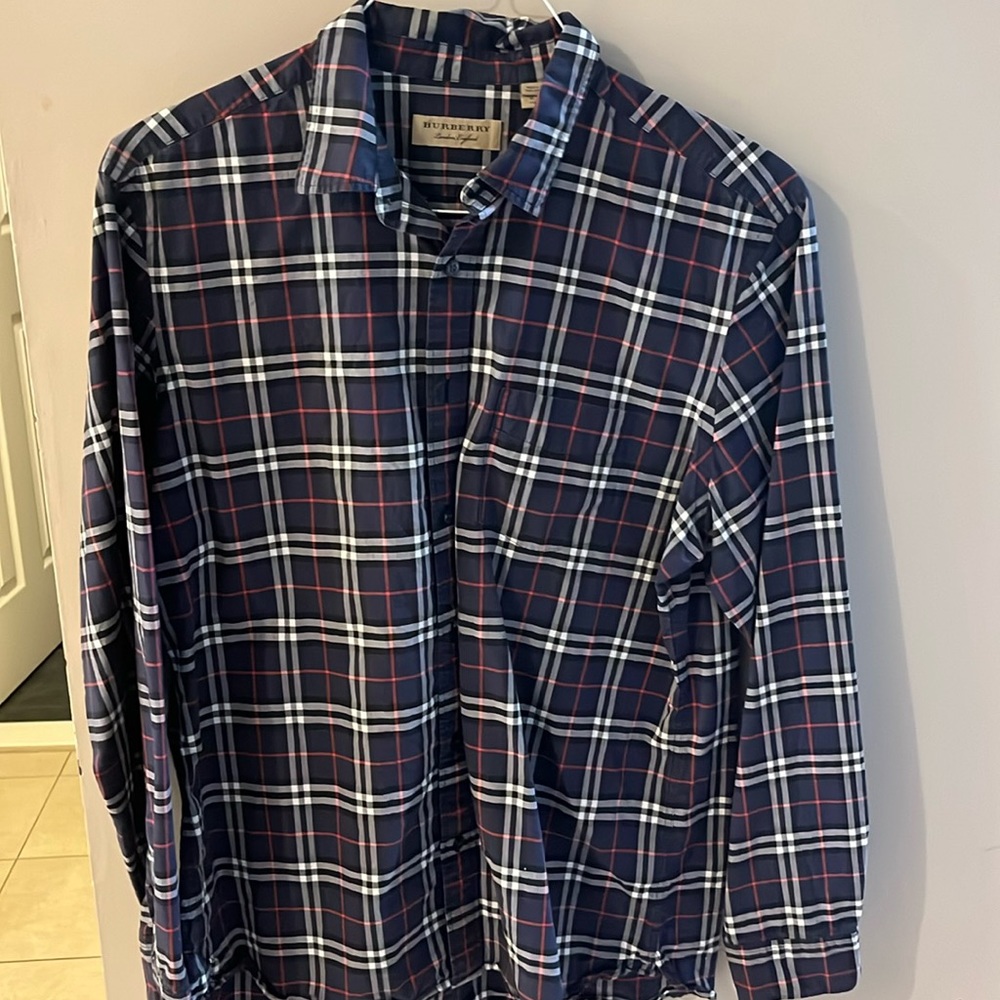 XL Burberry London England long sleeve button down